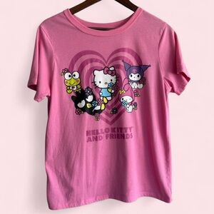 Hello Kitty and Friends Sanrio Pink T Shirt short sleeve crew neck Med